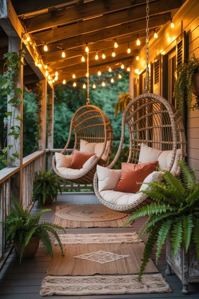 Hanging chair front porch ideas