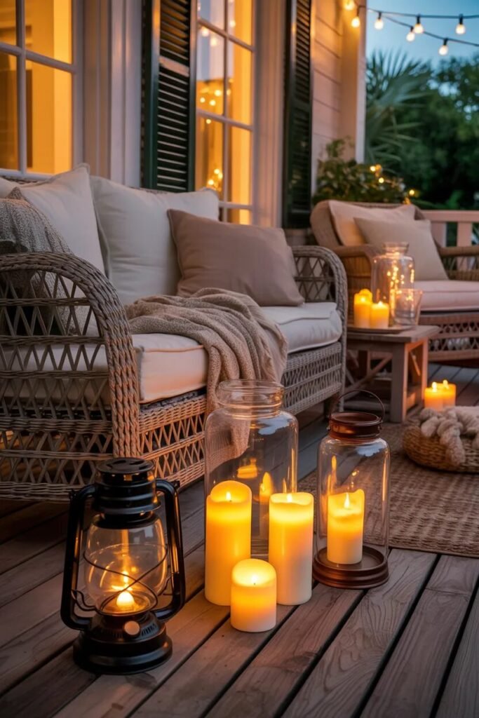 Candlelit front porch design ideas