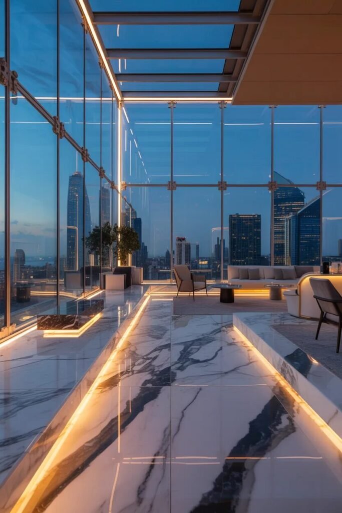 Glass luxury terrace ideas
