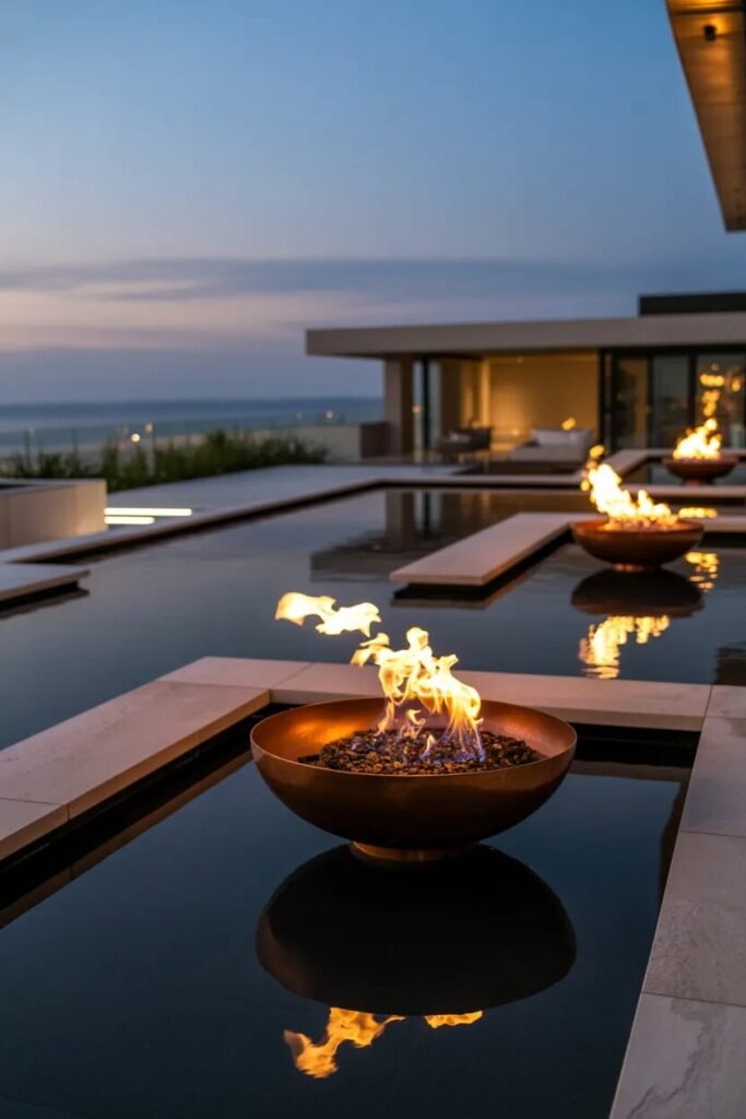 Fire water terrace ideas