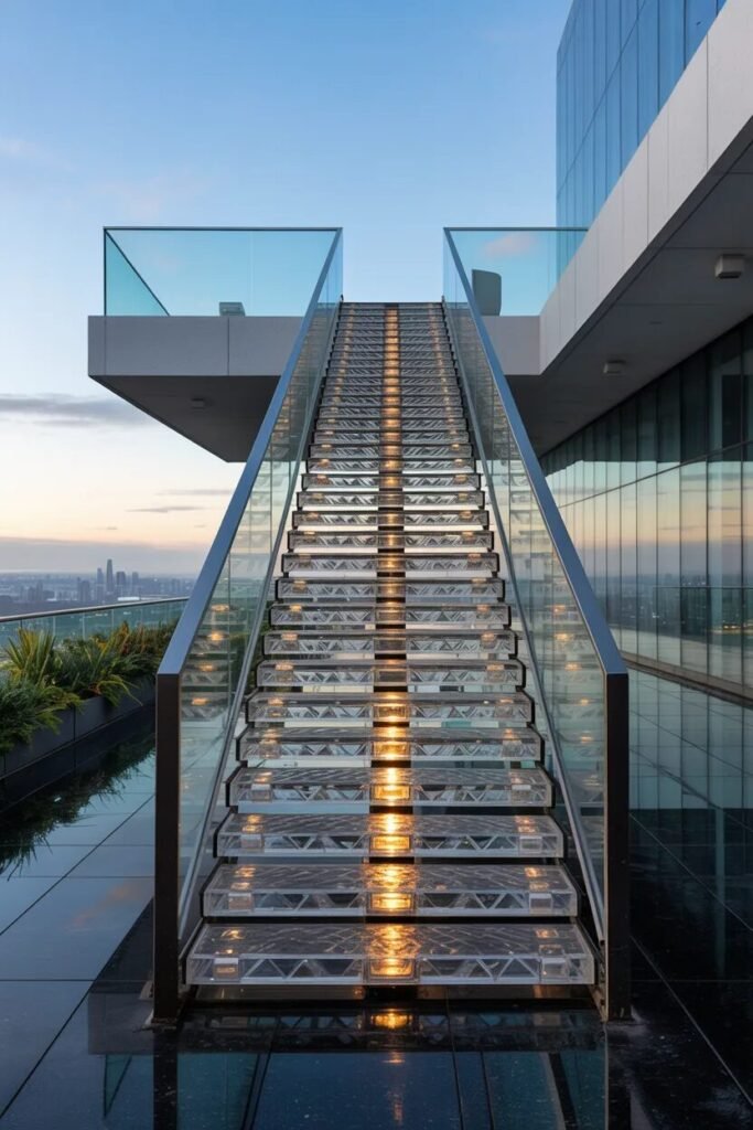 Crystal staircase terrace ideas