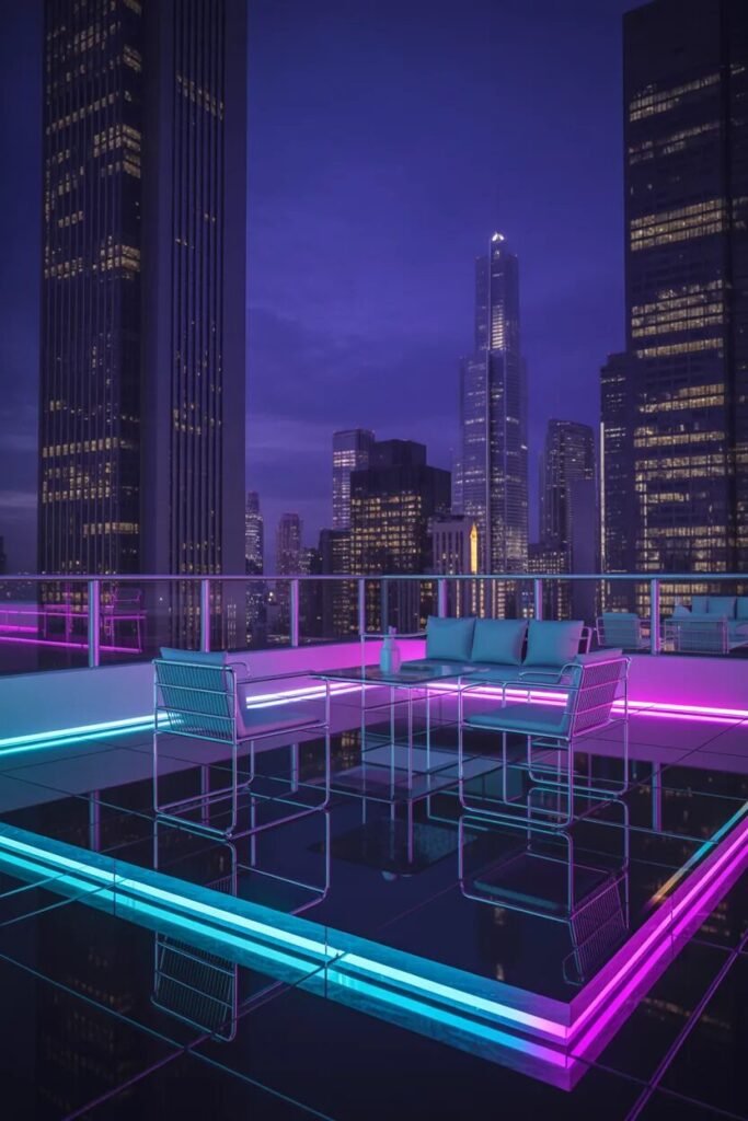 Neon terrace design ideas