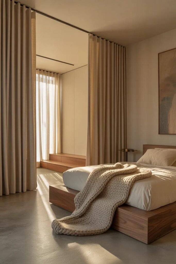 minimal bedroom curtain design ideas