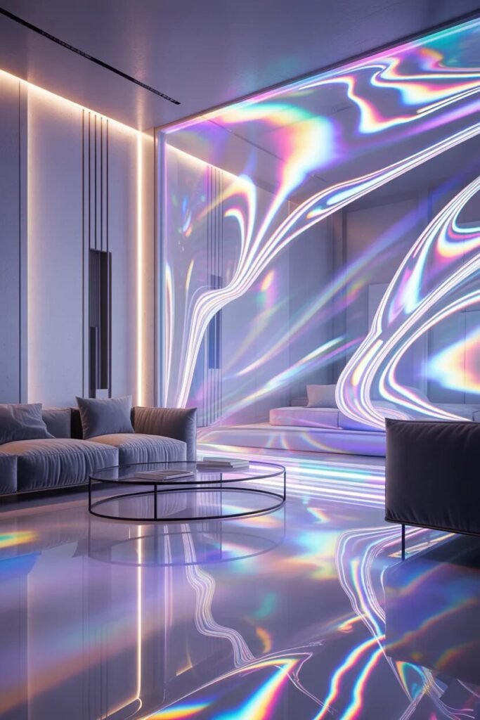 Holographic aesthetic wall decor ideas