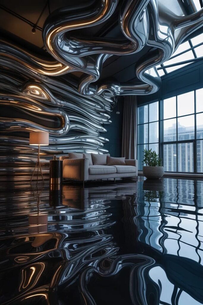 Metallic aesthetic wall decor ideas