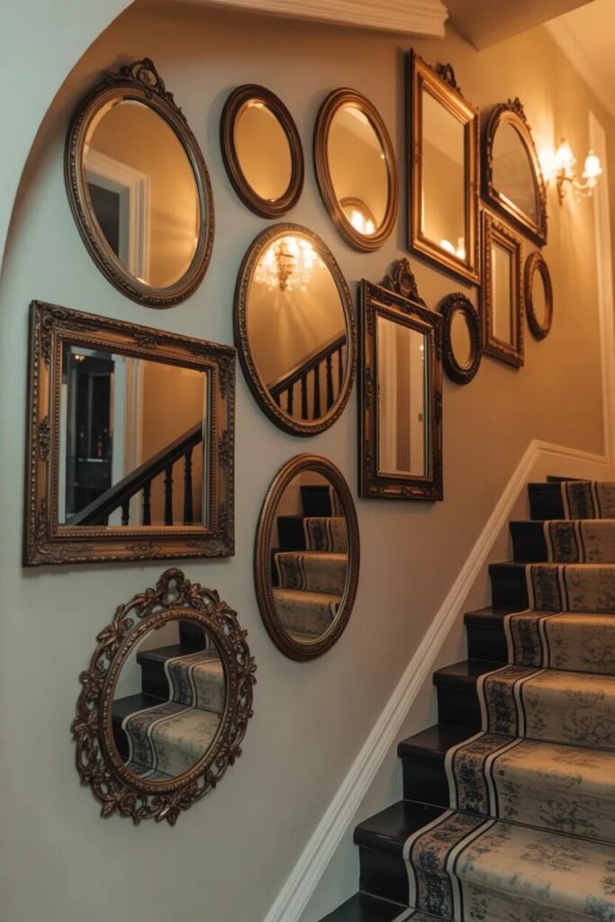 mirror stair wall decor ideas