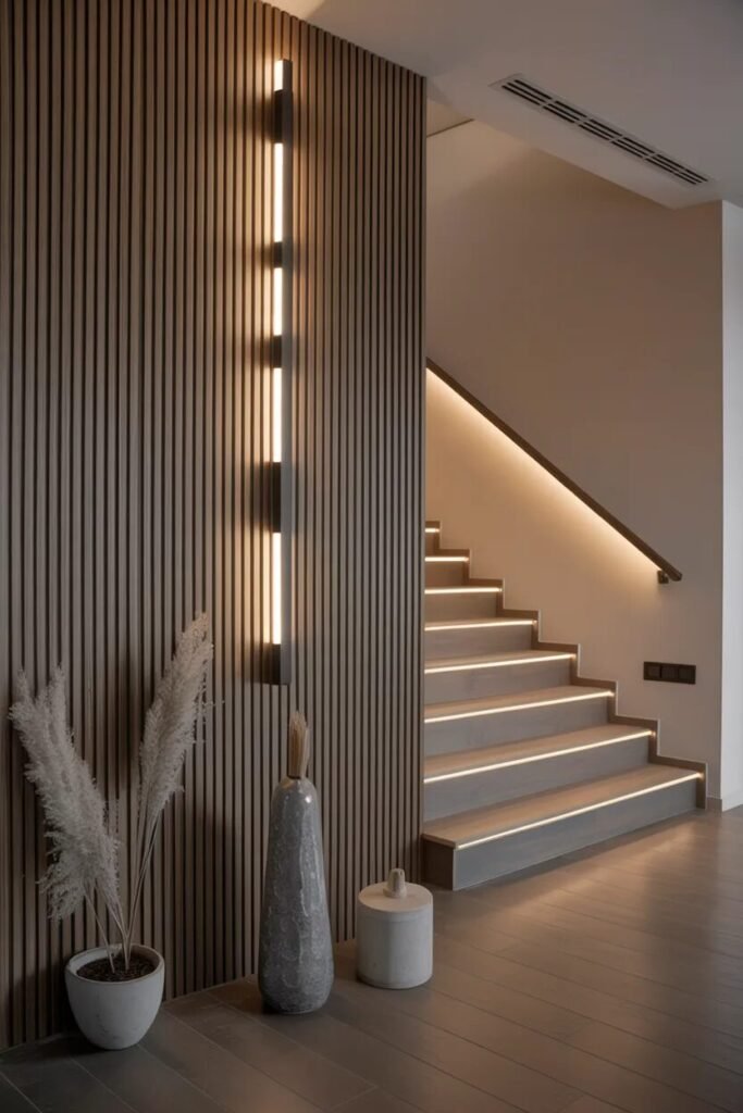 panel stair wall decor ideas