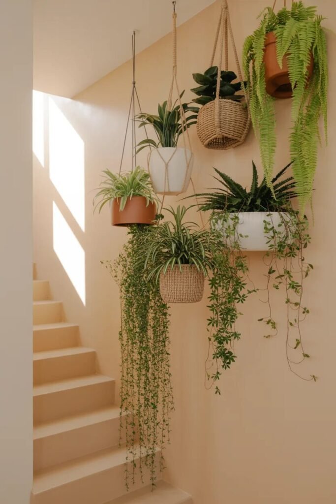 plant stair wall decor ideas
