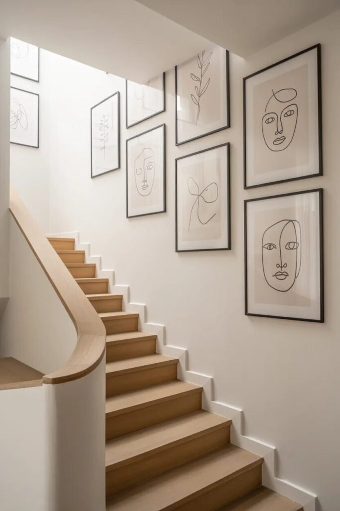 minimalist stair wall decor ideas