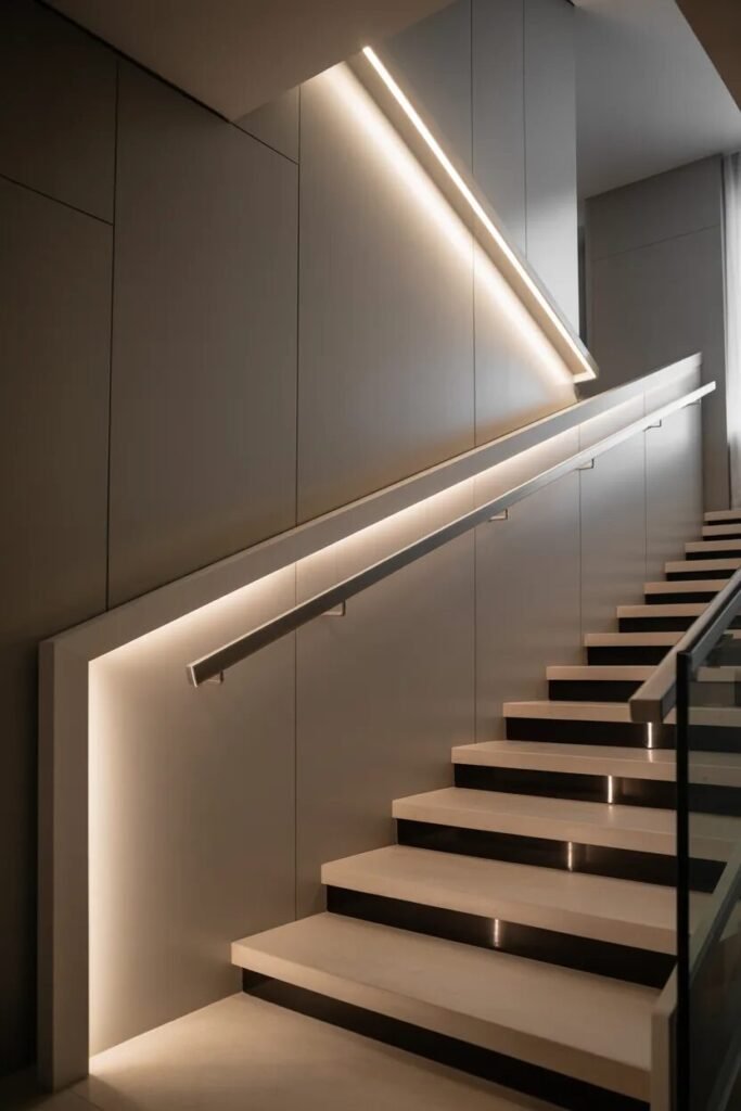 LED stair wall decor ideas