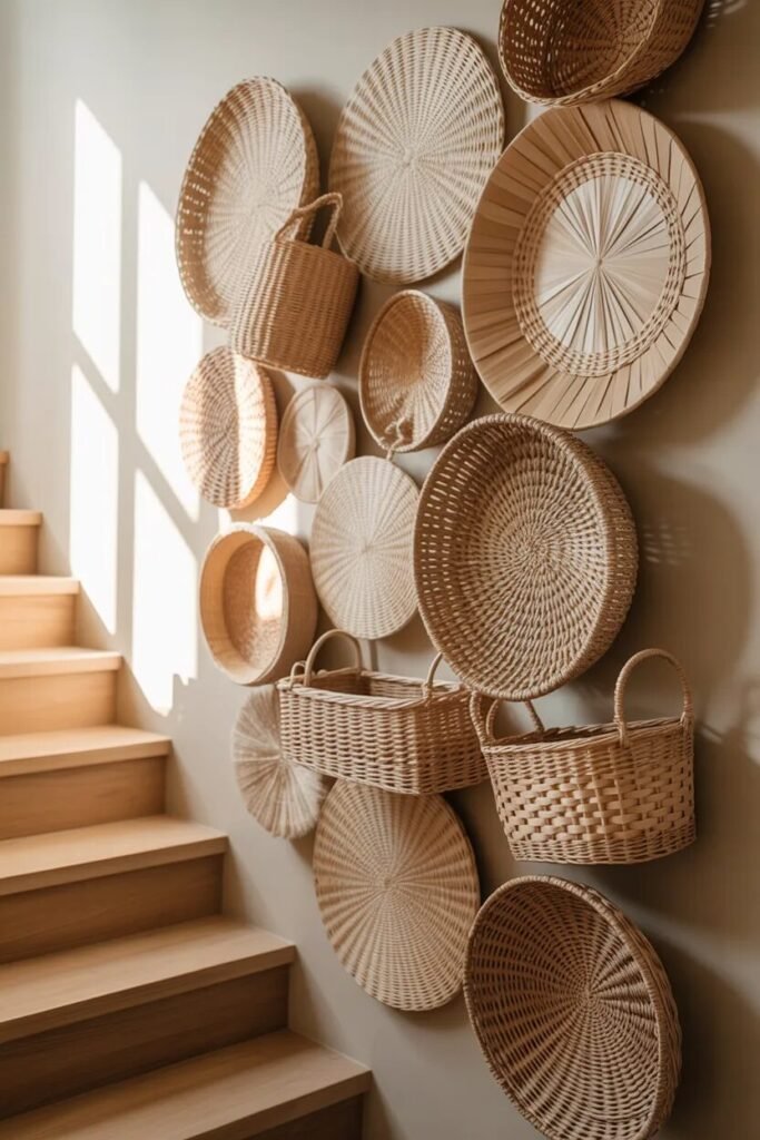 boho stair wall decor ideas