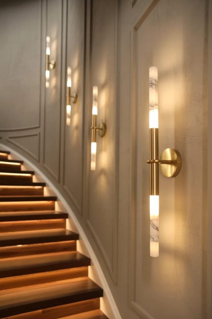 sconce stair wall decor ideas