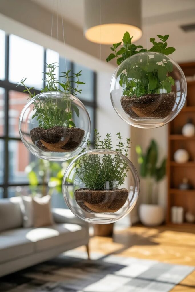 floating creative herb planter ideas