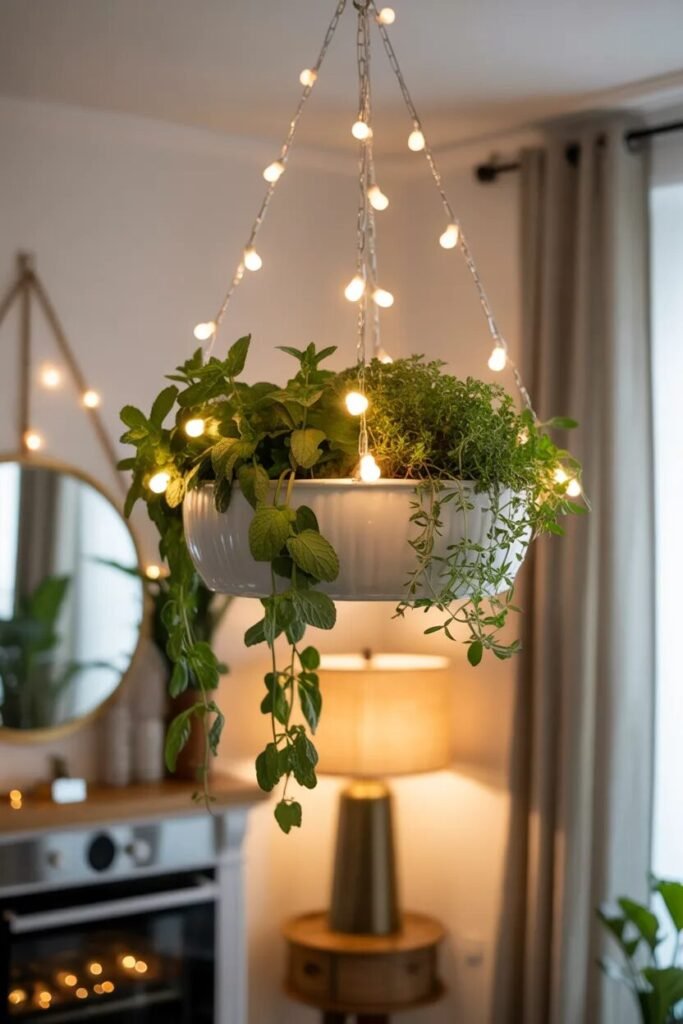 chandelier creative herb planter ideas
