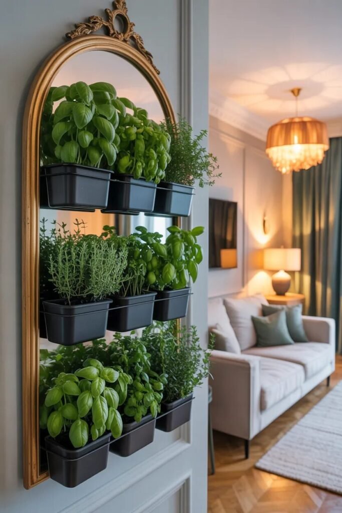 mirror creative herb planter ideas