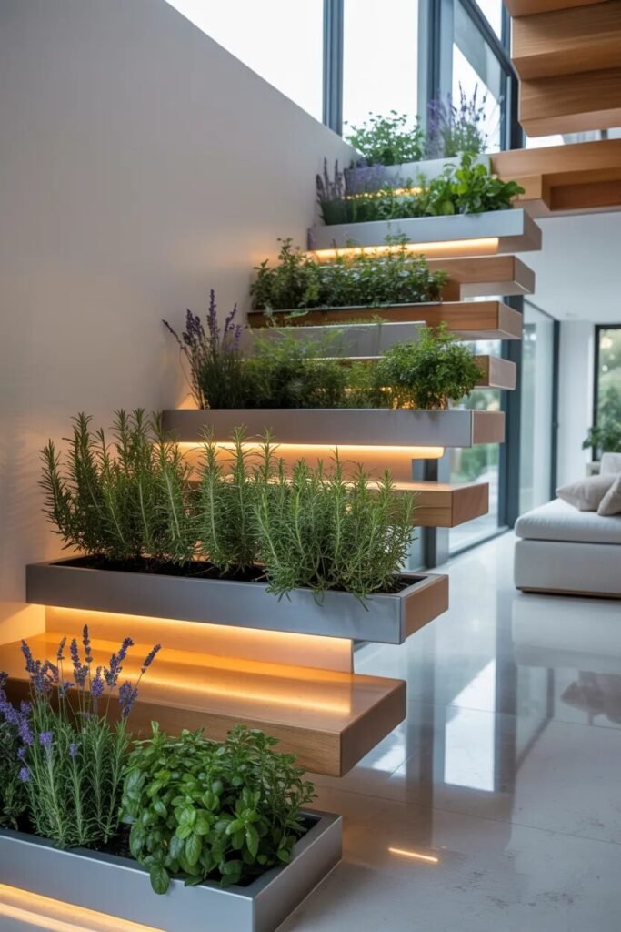 staircase creative herb planter ideas