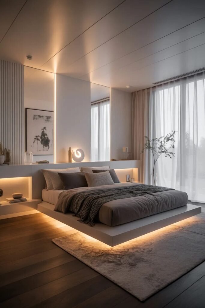 modern sheer bedroom curtain design ideas