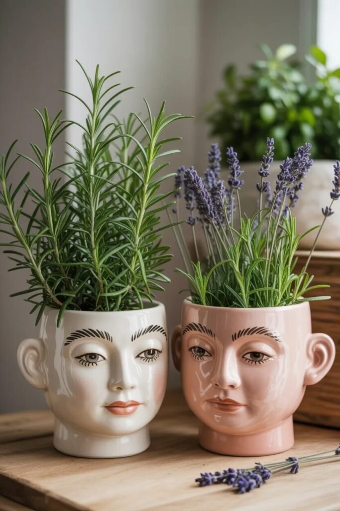 artistic creative herb planter ideas