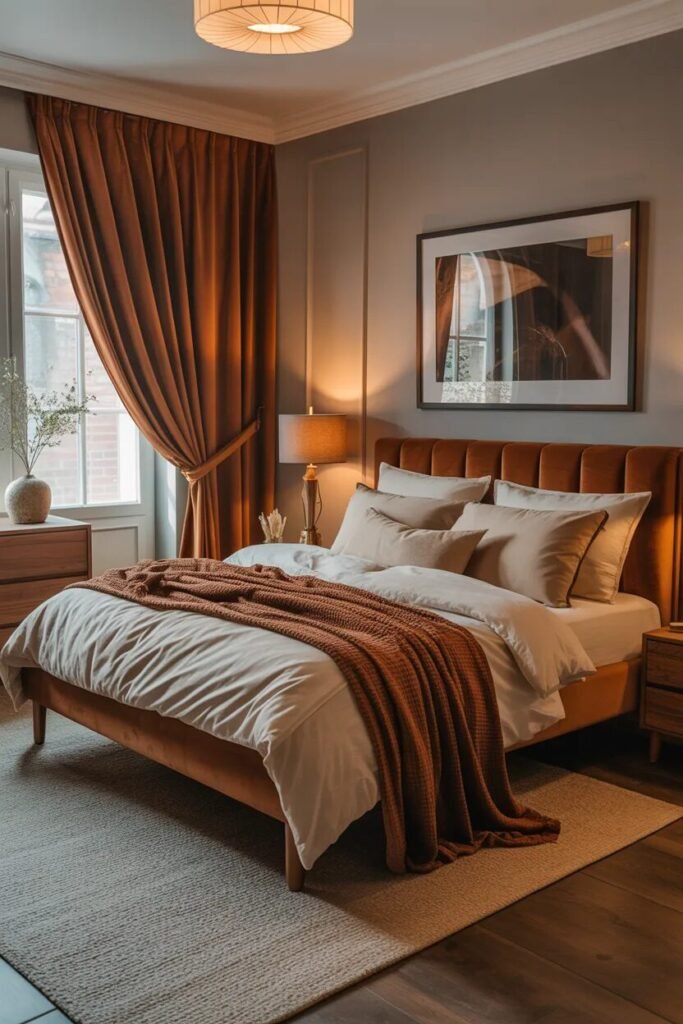velvet bedroom curtain design ideas
