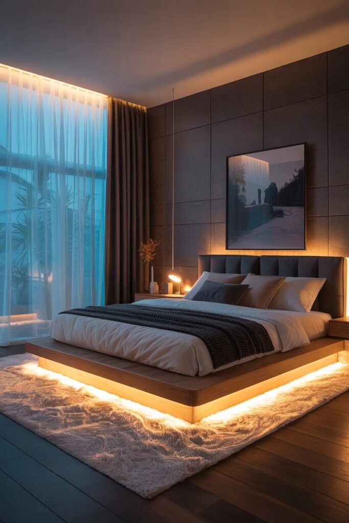 Floating LED 21 bed frame design
