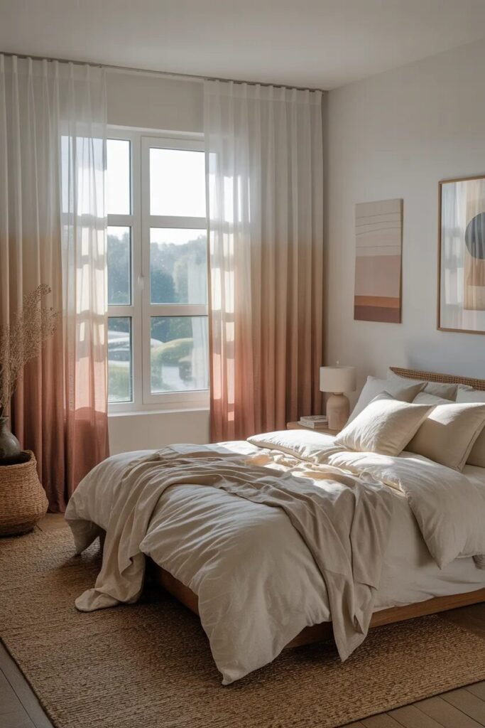ombre bedroom curtain design ideas
