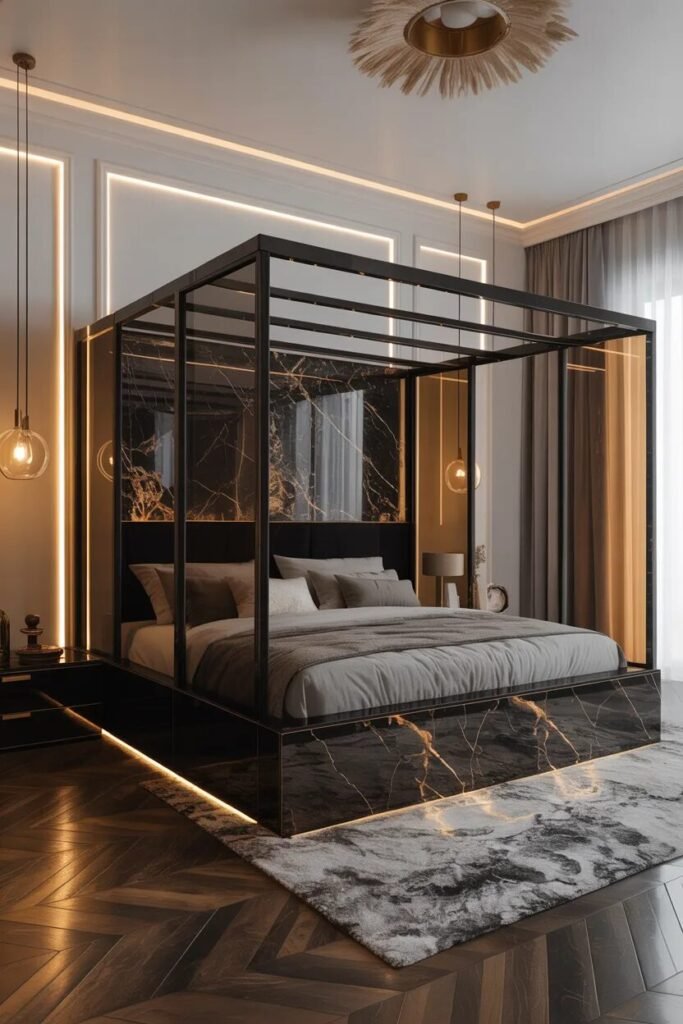 Glass panel 21 bed frame design