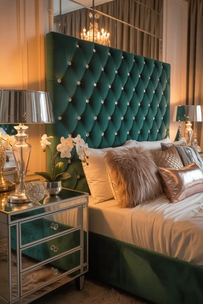 Diamond tufted 21 bed frame design