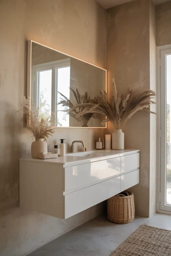 luxury white vanity floating style