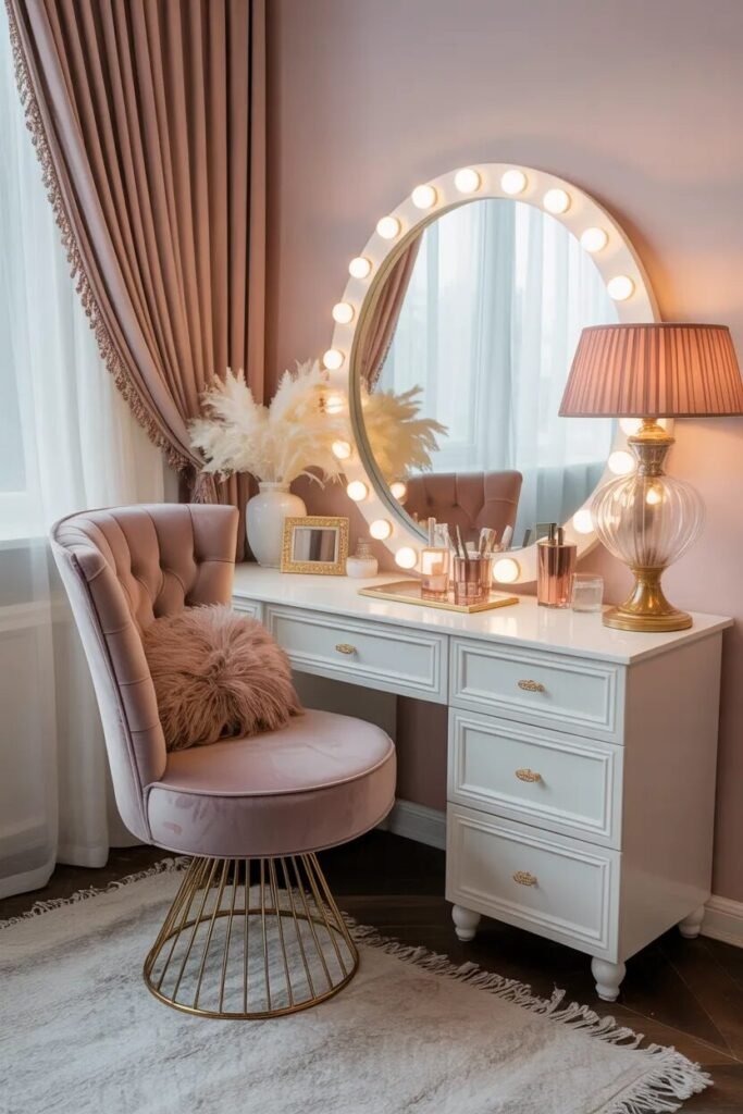  luxury white vanity velvet chair