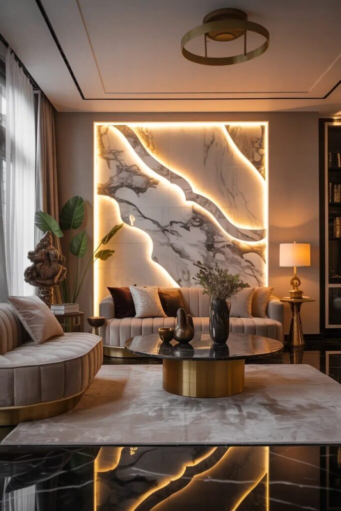 Unique living room lighting ideas 11 luxury marble lighting ideas