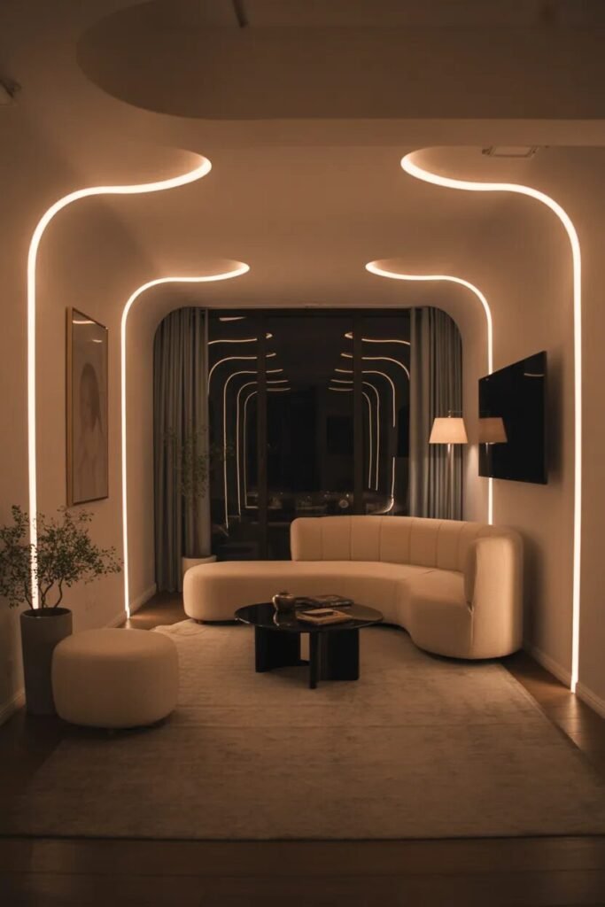 Unique living room lighting ideas 16 curved living room lighting ideas