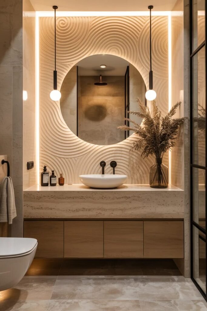 textured bathroom print ideas decor