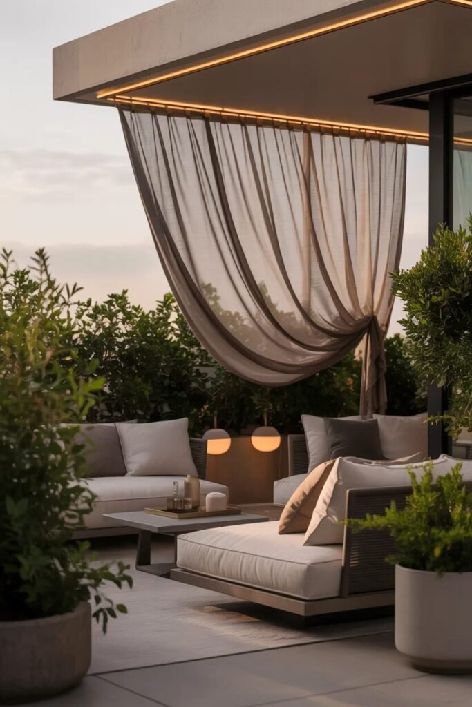 Modern balcony privacy ideas 17 curtain modern balcony privacy ideas