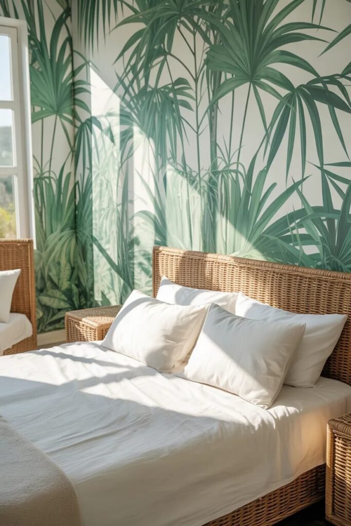 tropical bedroom wallpaper design ideas