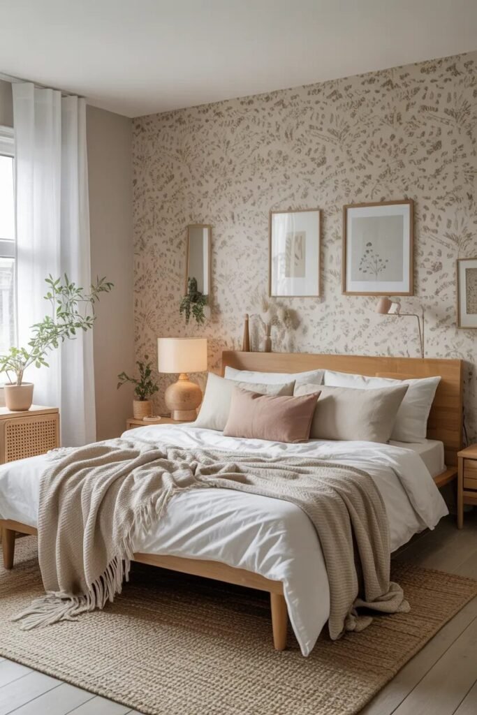 Scandinavian bedroom wallpaper design ideas