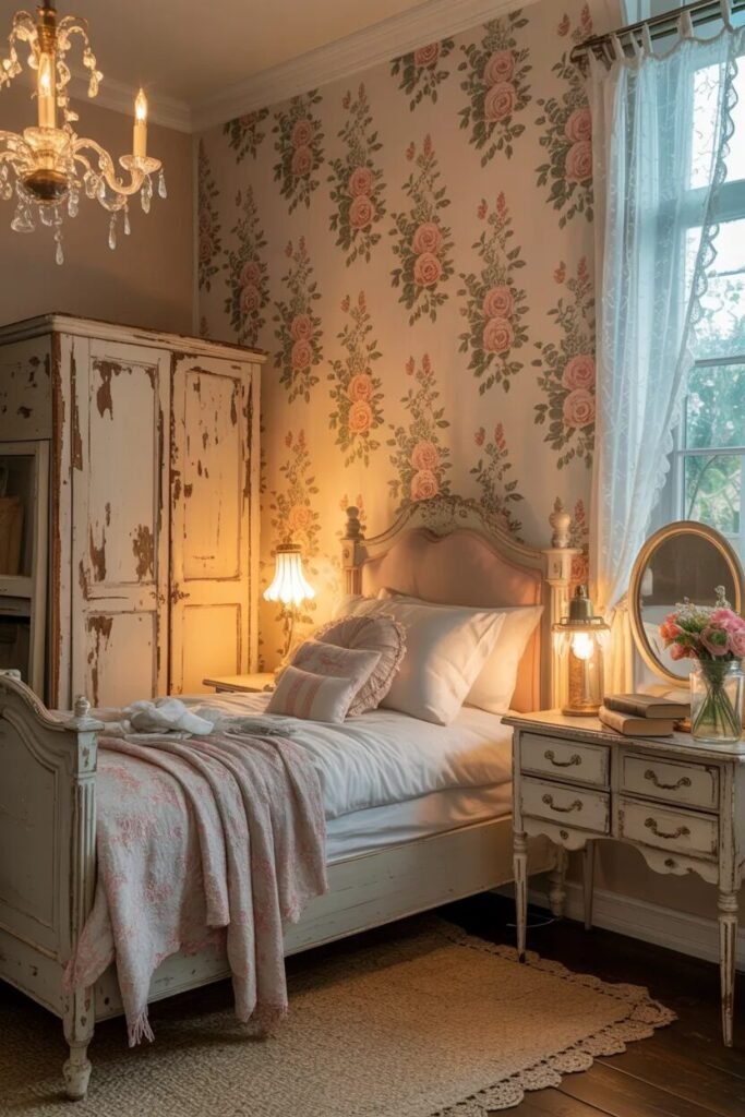 vintage bedroom wallpaper design ideas