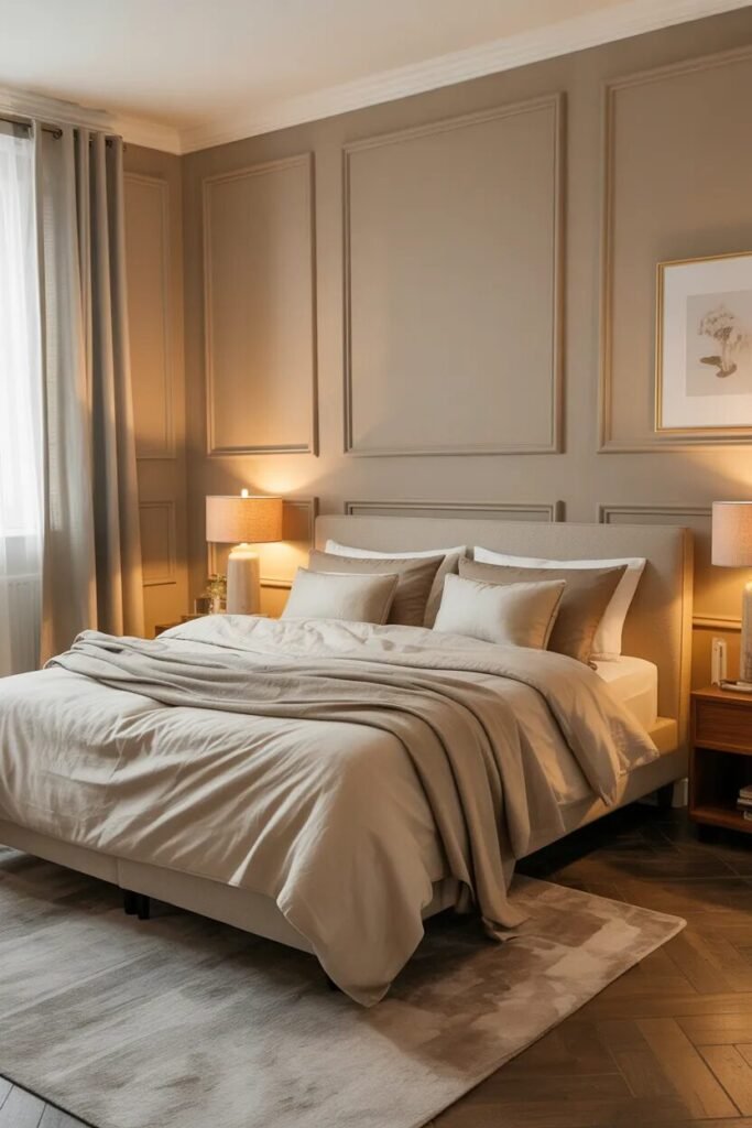 beige bedroom wallpaper design ideas