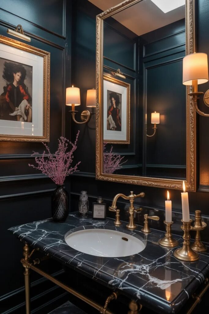 dark bathroom print ideas luxury