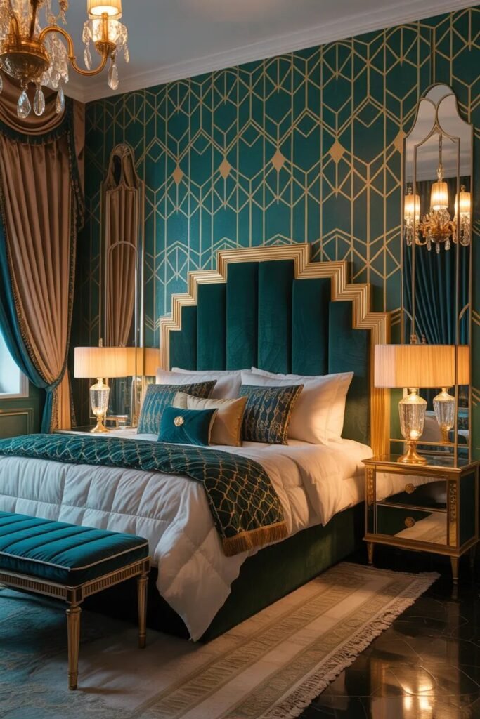 Art Deco bedroom wallpaper ideas