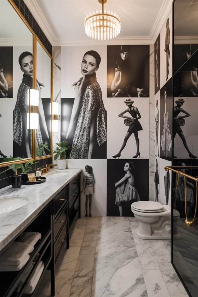fashion bathroom print ideas decor