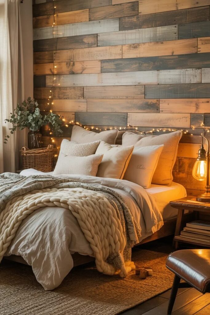 rustic bedroom wallpaper design ideas