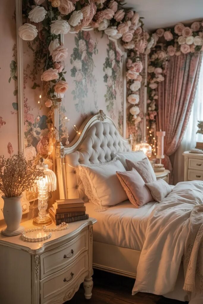 rose bedroom wallpaper design ideas