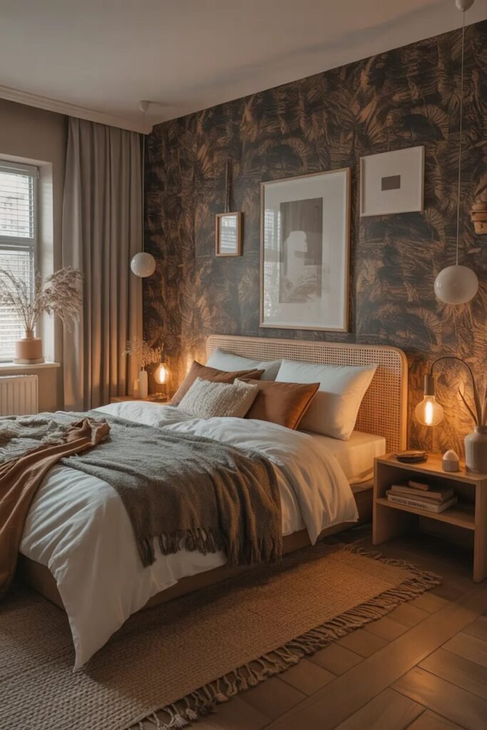 earth tone bedroom wallpaper ideas