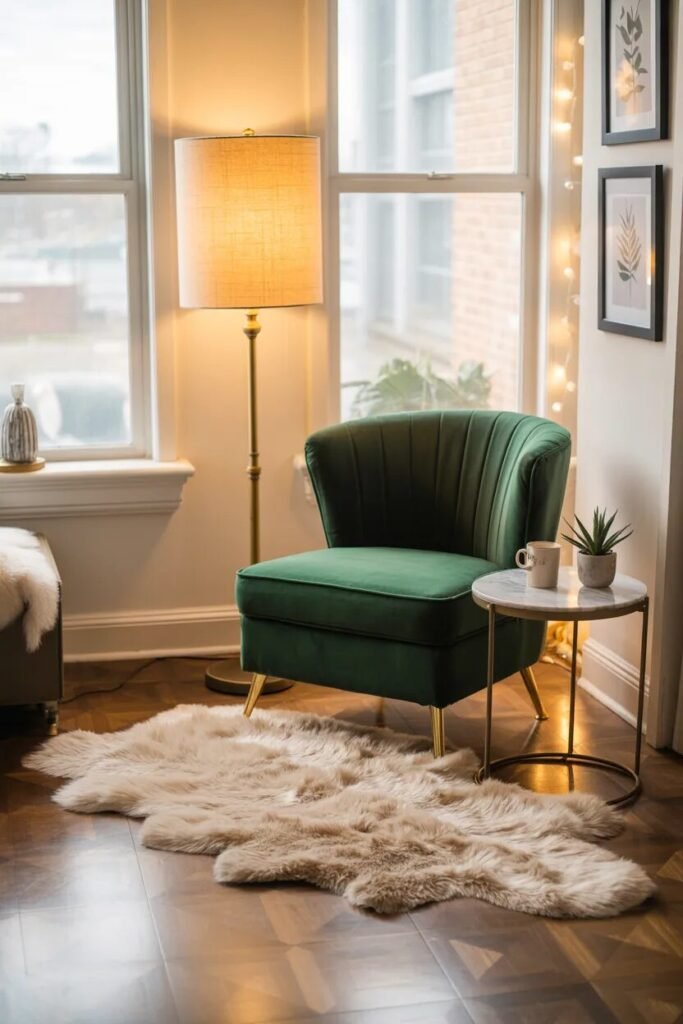luxury green dorm room lounge