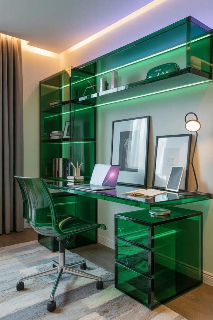 green acrylic dorm room furniture