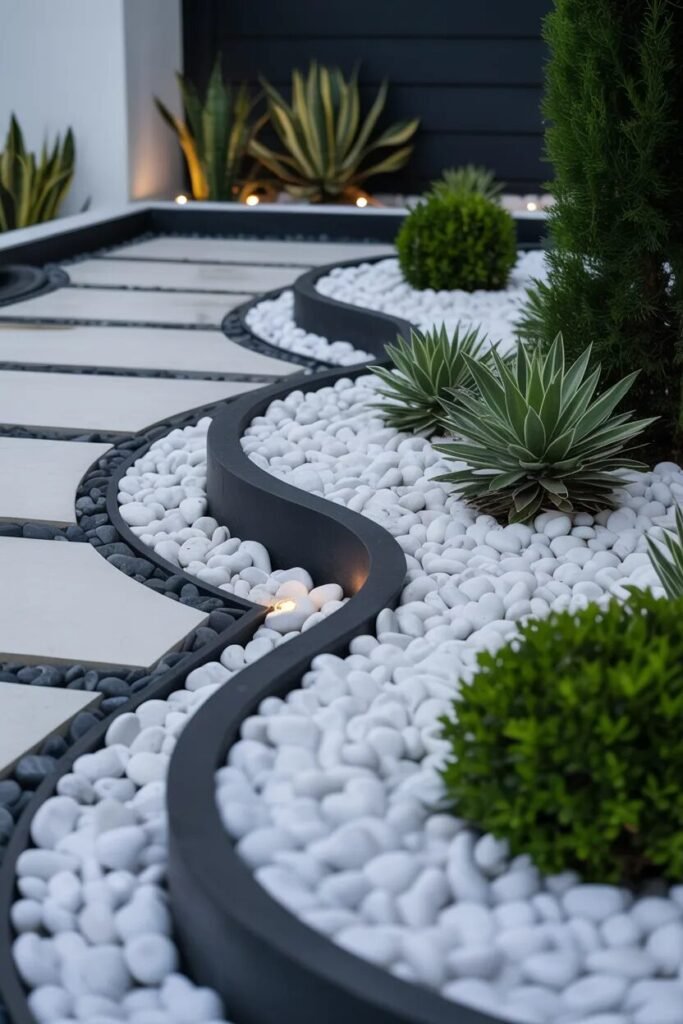 White pebble 19 yard ideas