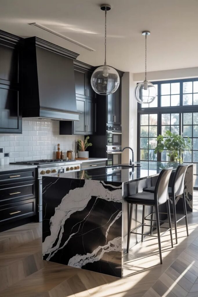Modern black kitchen cabinets ideas