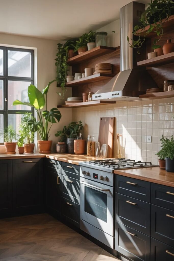 Warm black kitchen cabinets ideas
