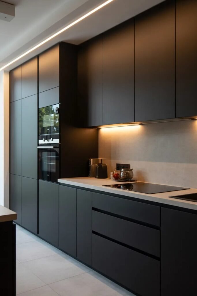 Minimalist black kitchen cabinets ideas