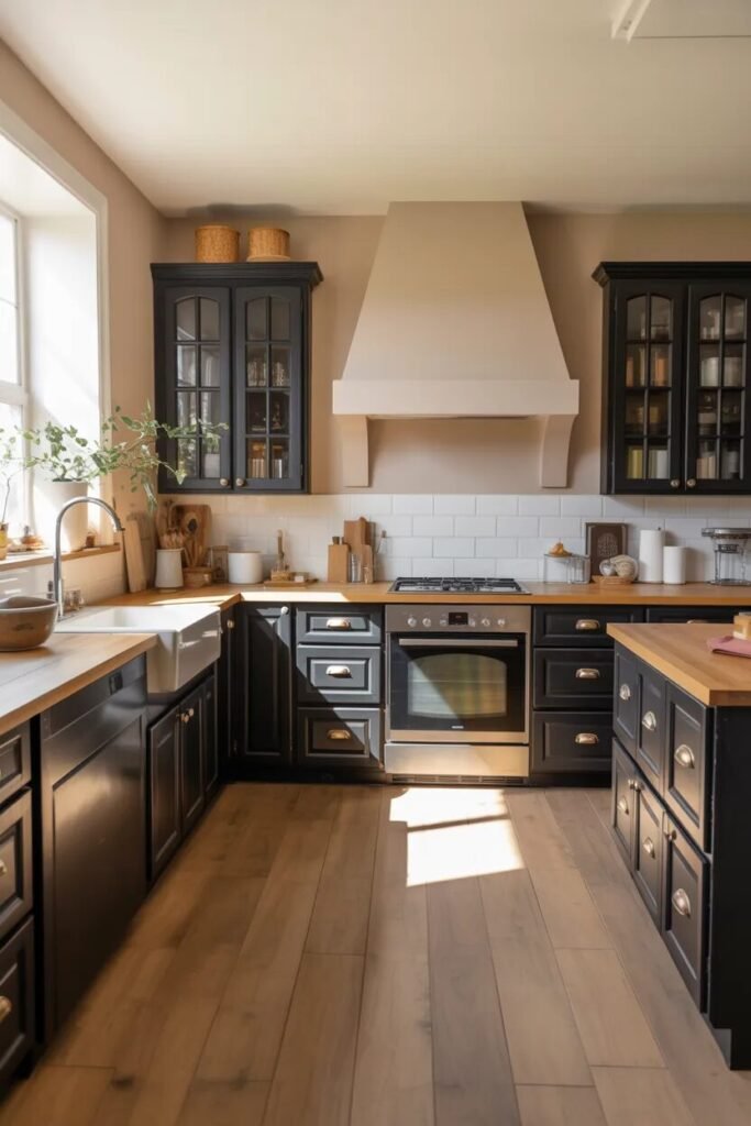 Cozy black kitchen cabinets ideas